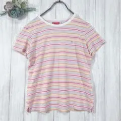 ☆ウィッテム/8e HUITIEME (M) ボーダー Tシャツ ピンク系のサムネイル