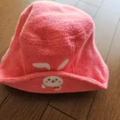 うさぎ刺繍 ベビー帽子 ピンク 46cm
