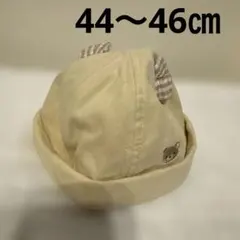 ベビー帽子 クマの刺繍 クリーム色