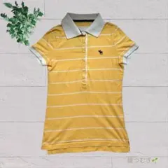 アバクロ ポロシャツ イエロー　レディースS イエロー　黄色　ボーダー