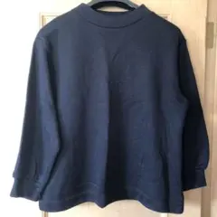 新品SEASON REASON 暖か裏起毛プルオーバー L 紺色