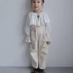 〈お値下げ〉softcheese しまむら　刺繍オーバーオール　120