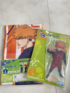 1番くじ ブルーロック 國神 錬介 描き下ろしアクリルフィギュア フェイスタオル