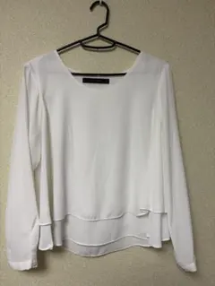 ZARA BASIC ホワイト 長袖 ブラウスのサムネイル
