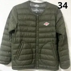 【３４】DANTON インナーダウン　カーキ　オリーブ　レディース