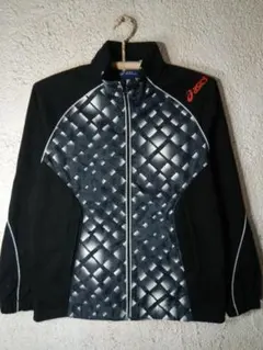 o8362　asics　ジップ　ジャケット　裏起毛　ウィンドブレーカー　ジャージ