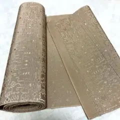 【お値下げ】帯 反物 ベージュ系 光沢模様　4メートル