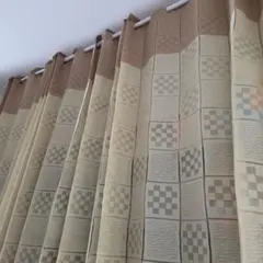 アコーディオンカーテン ベージュ×モカ 120×250cm　新品未使用品