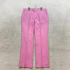 ビジネスエキスパート【w82】桃色 スラックスパンツ 綿100％ センタープレス