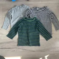 ユニクロ　リブハイネックT（長袖) 90センチ　3点セット