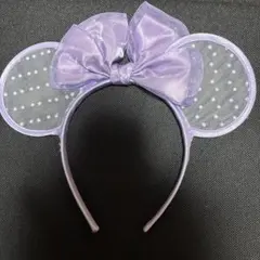 ディズニー カチューシャ レース 紫 ミニー