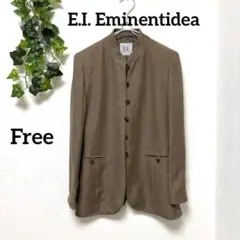 【E.I.エミネントアイデア】マオカラースタンダードジャケットブラウンフリー