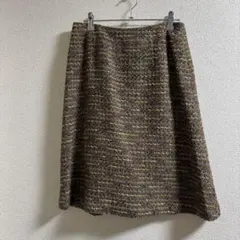 ブラウンツイードフレアスカート