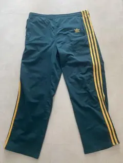 adidas トラックパンツ 刺繍ロゴ グリーン×ブルー L 0564 しまむらの