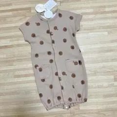 【新品】ワッフル生地 トマト柄 2ウェイ ドレスオール