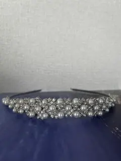 【お値下げしました❕】シルバーパールクリスタルヘッドドレス　即日発送♡