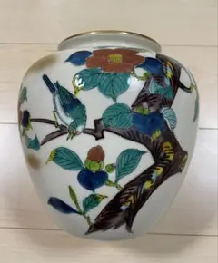 ヴィンテージ　九谷焼　花瓶　花器　陶泉作 九谷焼 花瓶 花器 陶器 レトロ アンティーク ビンテージ 骨董品