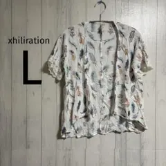 【夏物大セール】 エクスヒラレーション　良品✨️（L）羽根模様 半袖