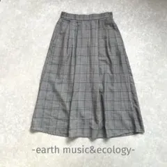 earth music&ecology/チェック柄フレアスカート/F/グレー