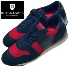 ブラックレーベルクレストブリッジ スニーカー 3・26〜26.5cm ネイビー赤