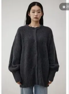 クルーネックオーバーニットカーディガン