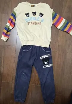 ダブルB 刺繍＆ワッペン 上下セット 110