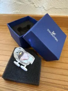 SWAROVSKI クリスタル ベビーカー 乳母車 置物 ピンクハート