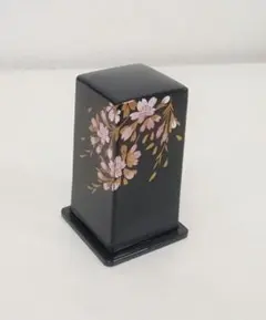 かぶせ蓋　漆器絵巻　楊枝入れ　桜