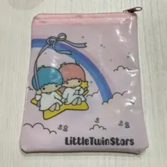リトルツインスターズ　キキララ　Little Twin Starsフラットポーチ