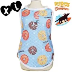 新品 XL メッシュ ドーナツ柄 ベスト （水色） 犬服 犬の服 タンクトップ