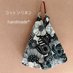 フラワー＊ショルダーバッグ　あずま袋　持ち手付き　2way