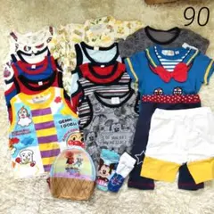 ⑮　90　男の子　春夏物　まとめ売り　半袖　ミッキー　アンパンマン　ドナルド