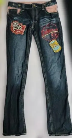 SKY BOMBER ワッペン デニムパンツ　ジーパン　ジーンズ