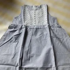 BAIJOYEN ストライプ ノースリーブ ワンピース