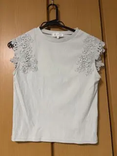 プ*n様 ロペピクニック　ミントグリーン　レース袖　トップス　ブラウス