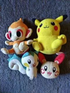 ポケモンぬいぐるみ4点セット　ピカチュウ　ヒコザル　パチリス　プラスル