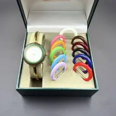 極美品 稼働 GUCCI チェンジベゼル 12色 新品電池 レディース腕時計