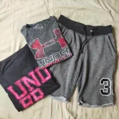 UNDER ARMOUR Tシャツ2枚 ＆ H&M ハーフパンツ セット