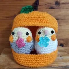 オカメインコ　編みぐるみ　ペアのサムネイル