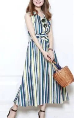 JUSGLITTY マルチストライプワンピース ジャスグリッティー