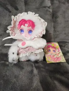 ossia 稚 ソフトエッジ　ぬいぐるみ マスコット　白ピンク