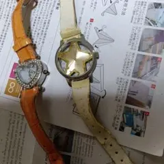 ジャンク　面白レディス腕時計 2本セット ハート 星モチーフ