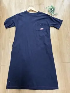 graniph ウーパールーパー 刺繍 ポケット 半袖 ワンピース　ネイビーのサムネイル