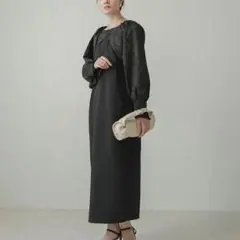 Bab バブ ケープライク ジャガード ワンピース