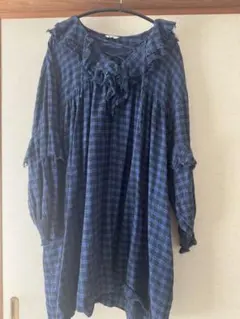 【nikoand.../ニコアンド】チュニック/ギンガムチェック/ブルーチェック