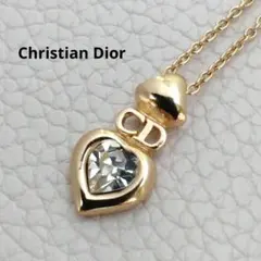 ＊ご成約済＊Christian DiorラインストーンCDロゴネックレス ハート