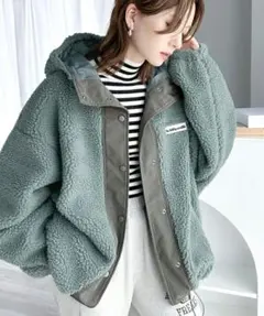 [今月値下げ]クラシカルエルフ Java ボアジャケット ブルーグリーン M