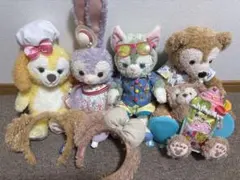 サニーファンダッフィーフレンズ　ぬいぐるみ、洋服、パスケース、カチューシャセット