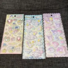 サンリオ　キラキラジュエルシール　スポンジシール3シート
