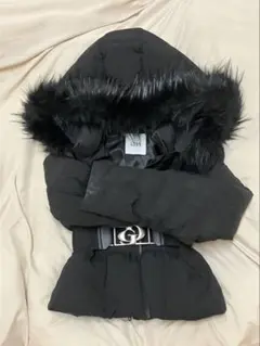 GYDA 黒 ベルト付き ショートダウンコート